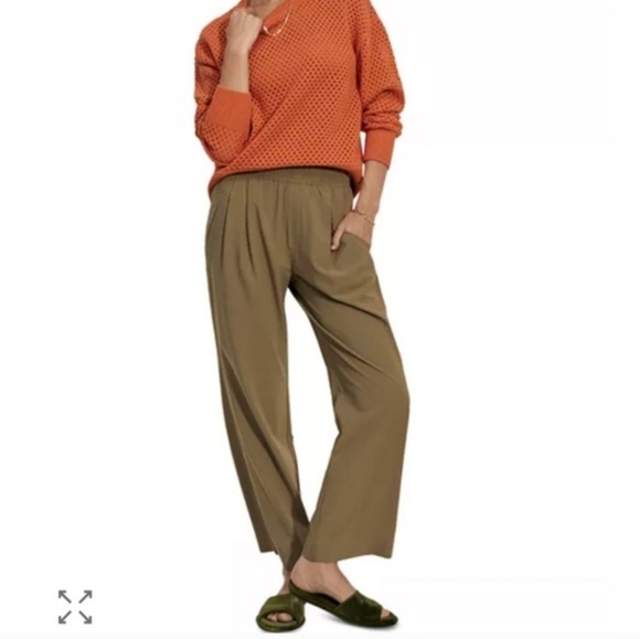 Varley Pants - NWT Varley Martini Olive Green Office Tacoma Straight Pleat Pant Large
